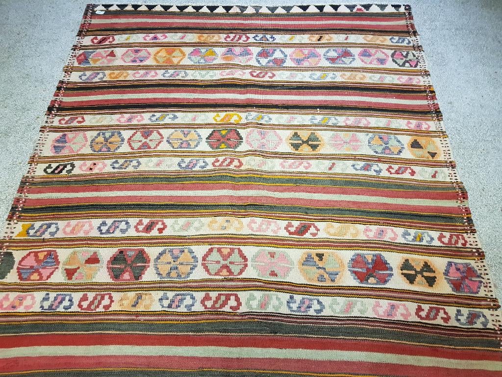 Vintage Kelim (kilim) 330 x 153 cm - vloerkleed (boho), Crème, 150 tot 200 cm, 200 cm of meer, Ophalen of Verzenden