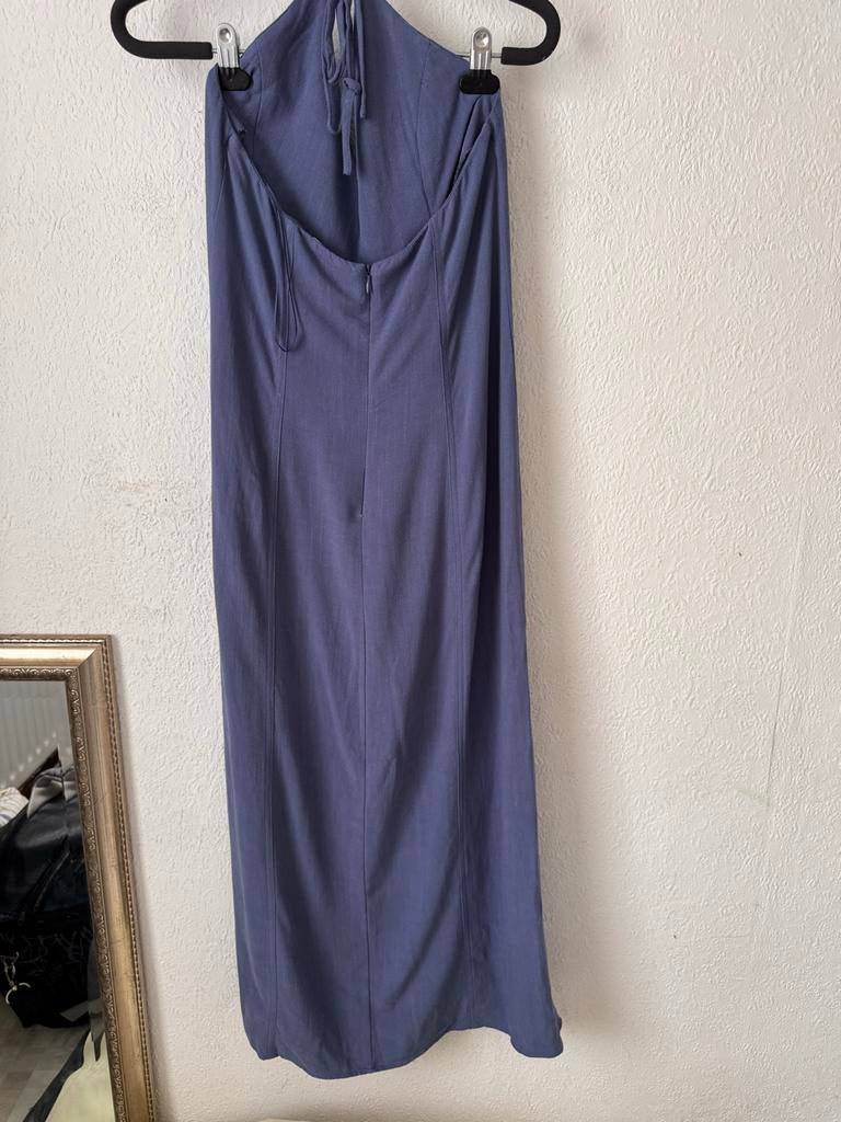 Viscose-linnen jurk maat M, Maat 38/40 (M), Blauw, Ophalen of Verzenden, Gedragen
