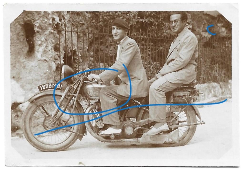 Terrot 2 mannen motorfiets motor moto foto, Verzenden, Foto, Zo goed als nieuw, Voor 1940