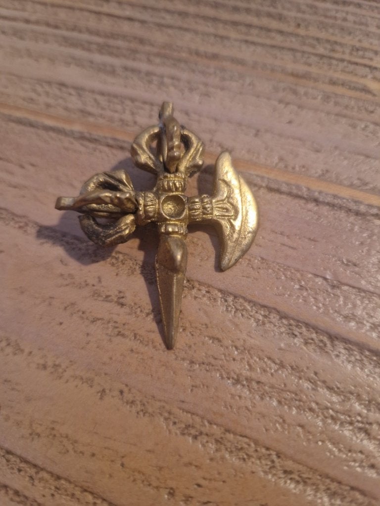 Mini dorjé/purba (5 cm), Ophalen of Verzenden, Brons, Hanger