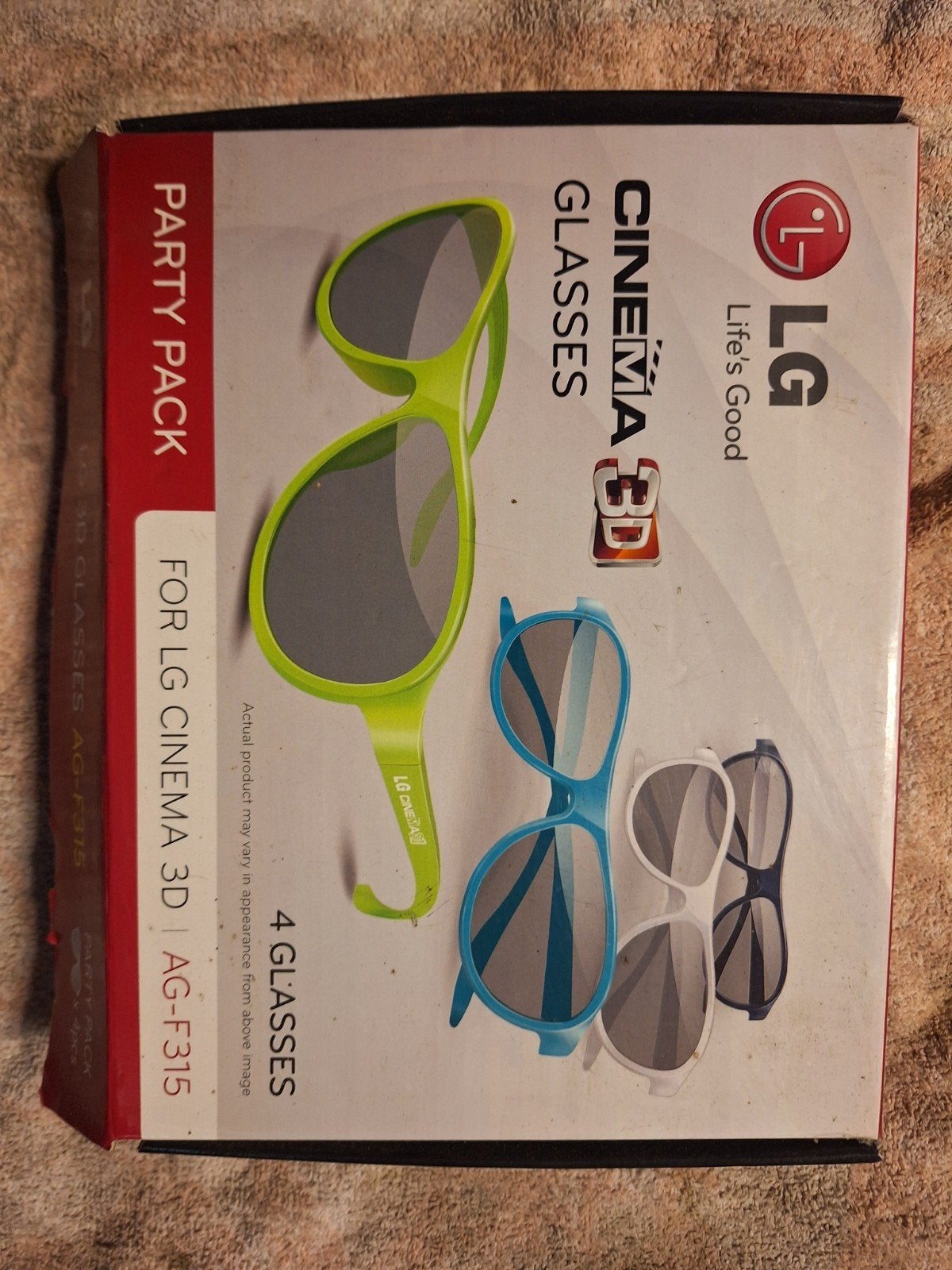 LG Cinema 3D Brillen Party Pack (4 stuks) AG-F315, Ophalen