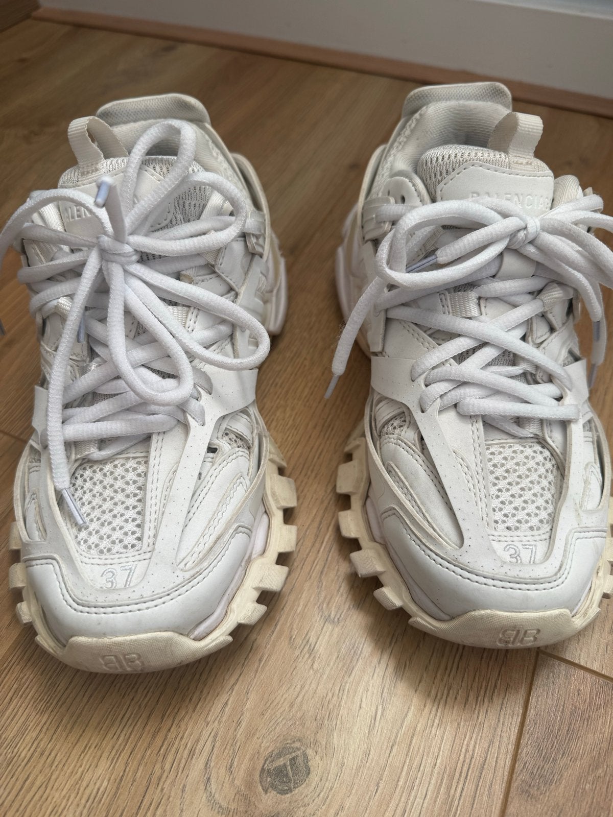 Balenciaga Track Sneakers Maat 37 - Wit, Ophalen of Verzenden, Gedragen, Wit, Sneakers of Gympen