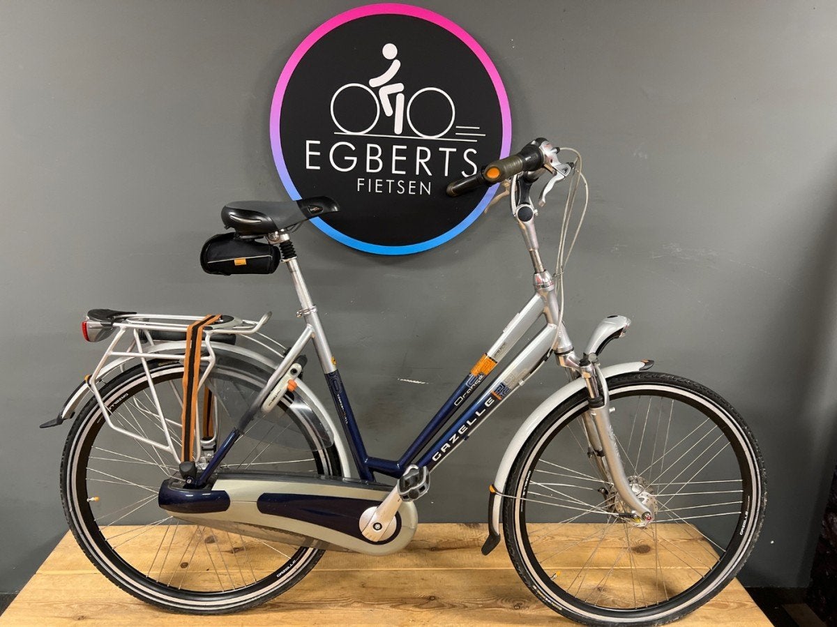 Gazelle Orange C8 Dames Grijs/ Blauw 57cm, Ophalen, Gebruikt, -, -
