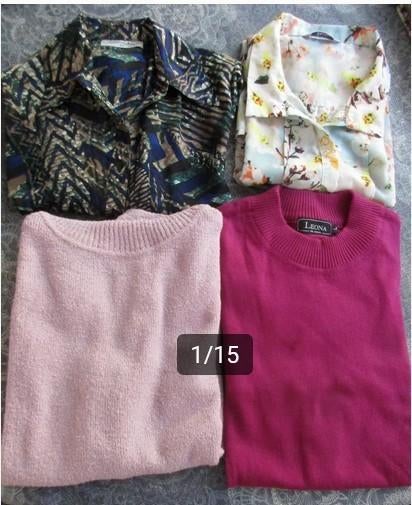 4 x kleding maat L - 2 blouses +truitje + coltrui = 5 euro, Ophalen of Verzenden, Gedragen, Maat 42/44 (L)