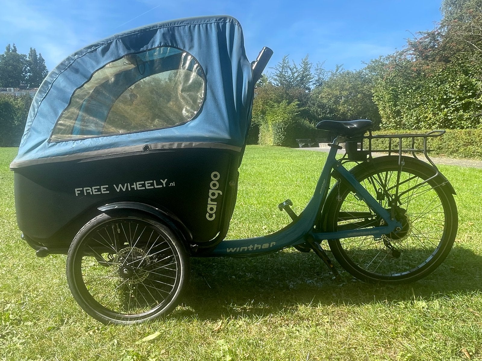 Winther Cargoo elektrische bakfiets | Alfine 8 | Huif, Gebruikt, Elektrisch, 2 kinderen, Schijfrem