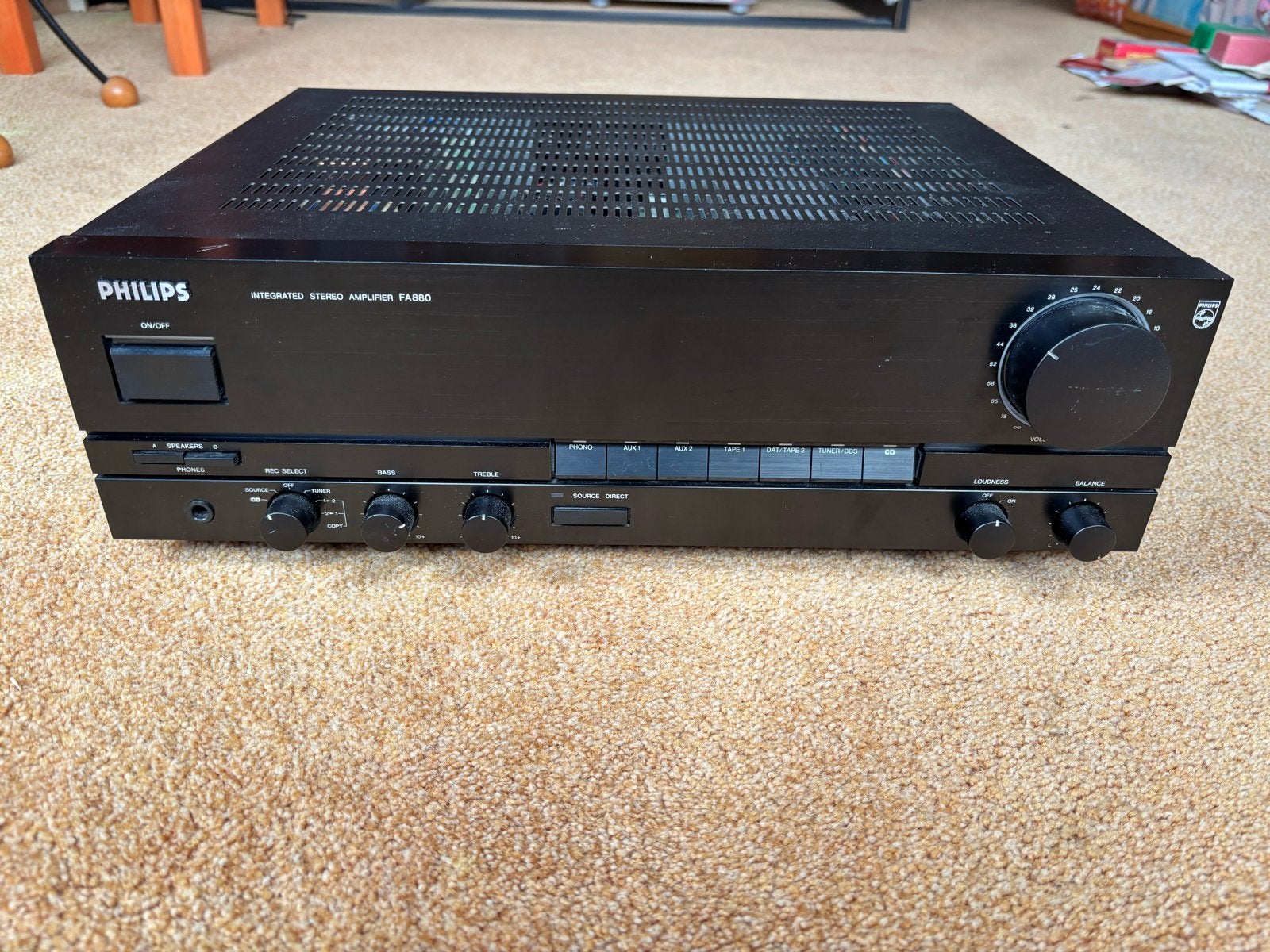 Philips FA880 Geïntegreerde Stereo Versterker, Gebruikt, 60 tot 120 watt, Stereo, Ophalen