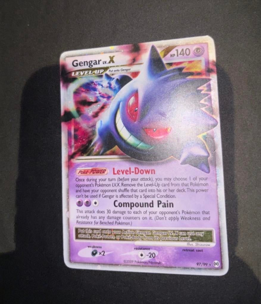 Gengar LV.X Pokémon kaart - Goede staat, Ophalen of Verzenden, Zo goed als nieuw, Losse kaart