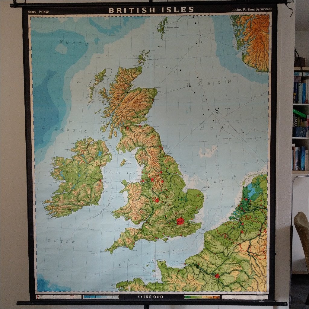 Wandkaart British Isles, Ophalen, Aardrijkskunde