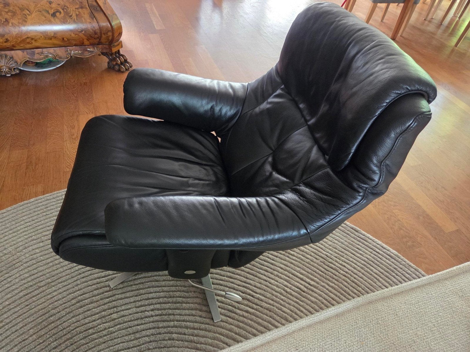 Relaxfauteuil Himolla Model 7501 - Zwart Leer, Ophalen, Zwart, Leer, Eén