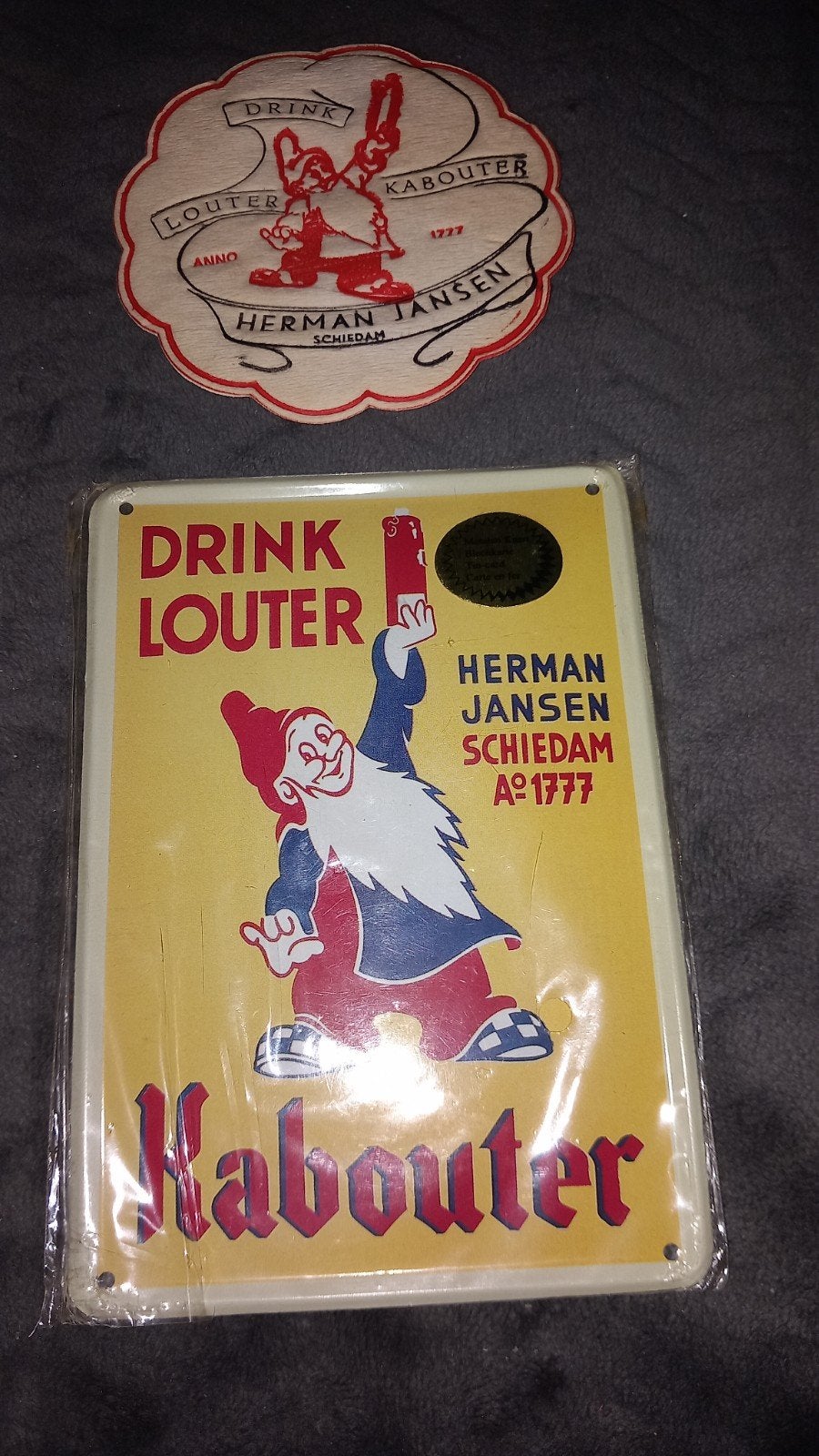 Unieke Set Louter Kabouter Retro Bordje Origineel Viltje '50, Verzamelen, Ophalen of Verzenden, Overige typen