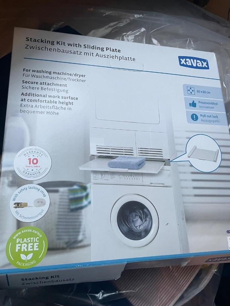 tussenstuk  wasmachine wasdroger, Witgoed en Apparatuur, Wasmachines, Ophalen, Nieuw, 1200 tot 1600 toeren, Minder dan 85 cm