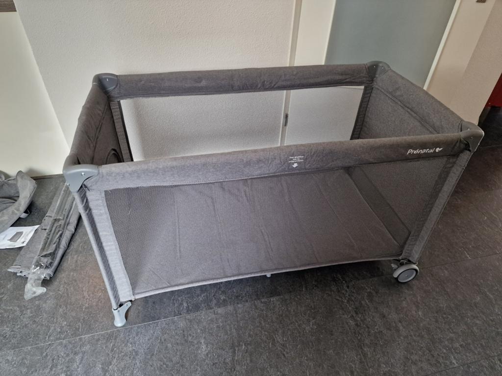 Prenatal luxe campingbed met bodemverhoger en matras, Kinderen en Baby's, Babywiegjes en Ledikanten, Ophalen, Zo goed als nieuw