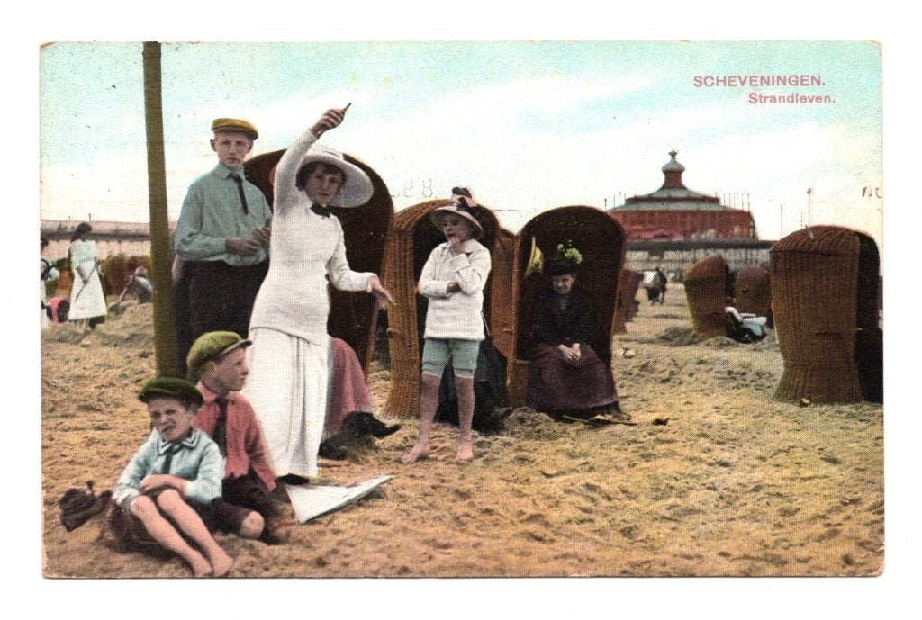 Oude Ansichtkaart Scheveningen Strandleven Kinderen, Ophalen of Verzenden, Voor 1920, Ongelopen, Zuid-Holland