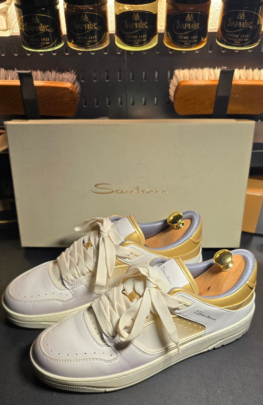 Santoni sneakers special edition., Wit, Ophalen of Verzenden, Santoni, Sneakers of Gympen