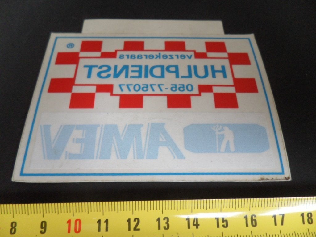 sticker Raamsticker AMEV verzekeraars Hulpdienst, Ophalen, Zo goed als nieuw
