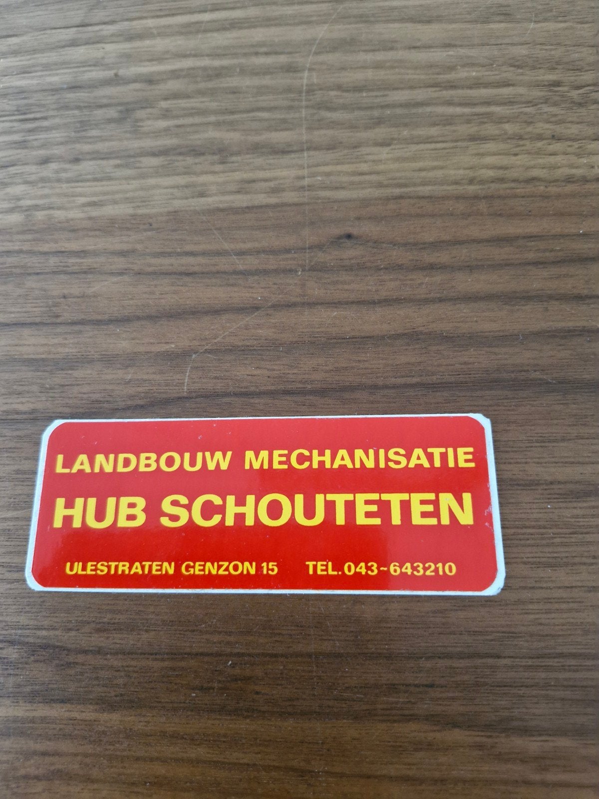 10178 Sticker Landbouw Mechanisatie Hub Schouten, Ophalen of Verzenden