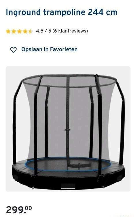 Inground trampoline 244 cm, Ophalen of Verzenden, Nieuw