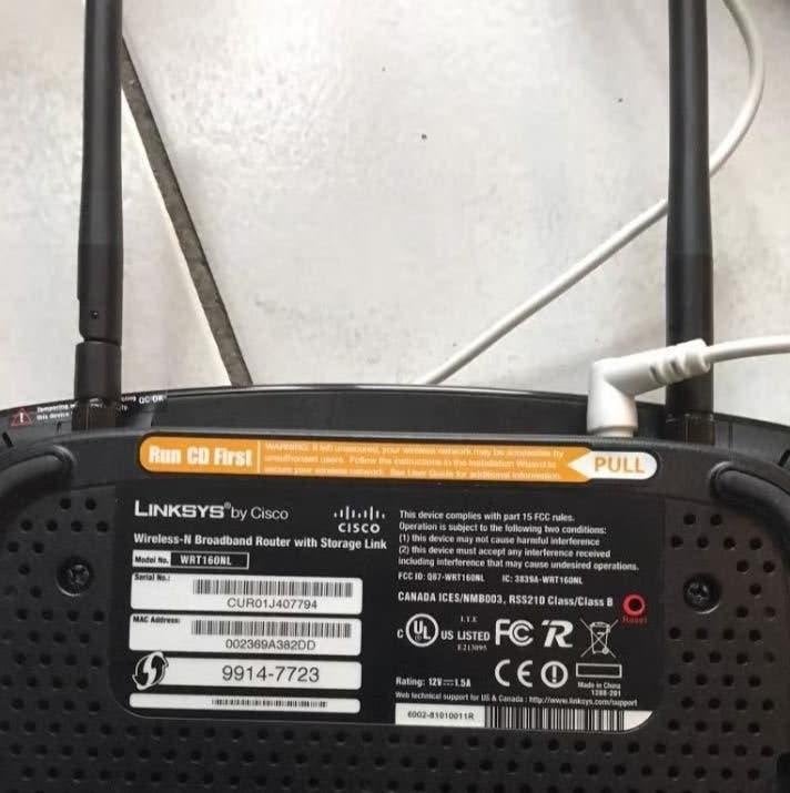 Linksys WRT160n router, Computers en Software, Routers en Modems, Ophalen of Verzenden, Gebruikt, Router, Cisco Linksys