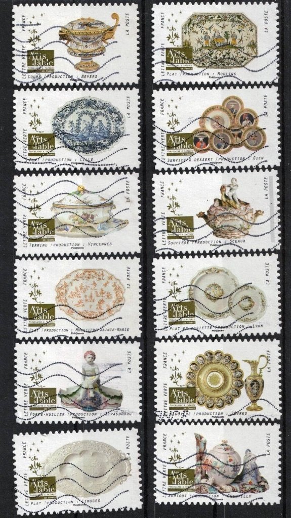 Frankrijk, serie "tafel gerei" 2018-106, Verzenden, Gestempeld