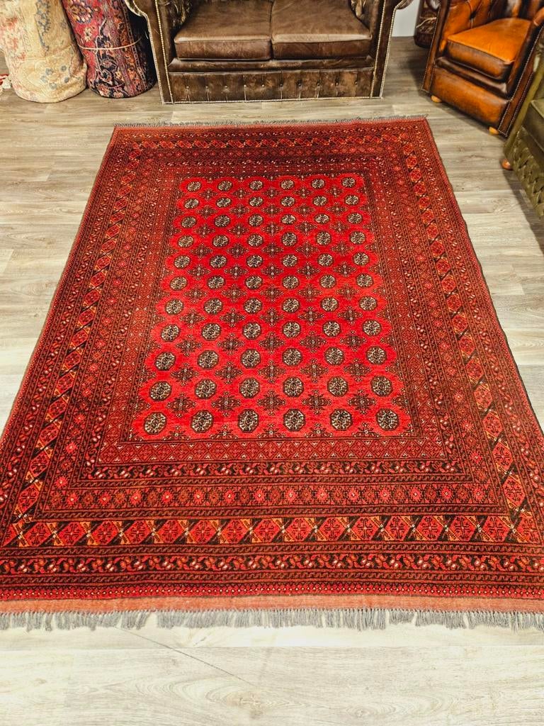 Afghaans Handgeknoopt Tapijt. Prachtige kleuren en patronen!, Perzisch, Groen, 150 tot 200 cm, 200 cm of meer
