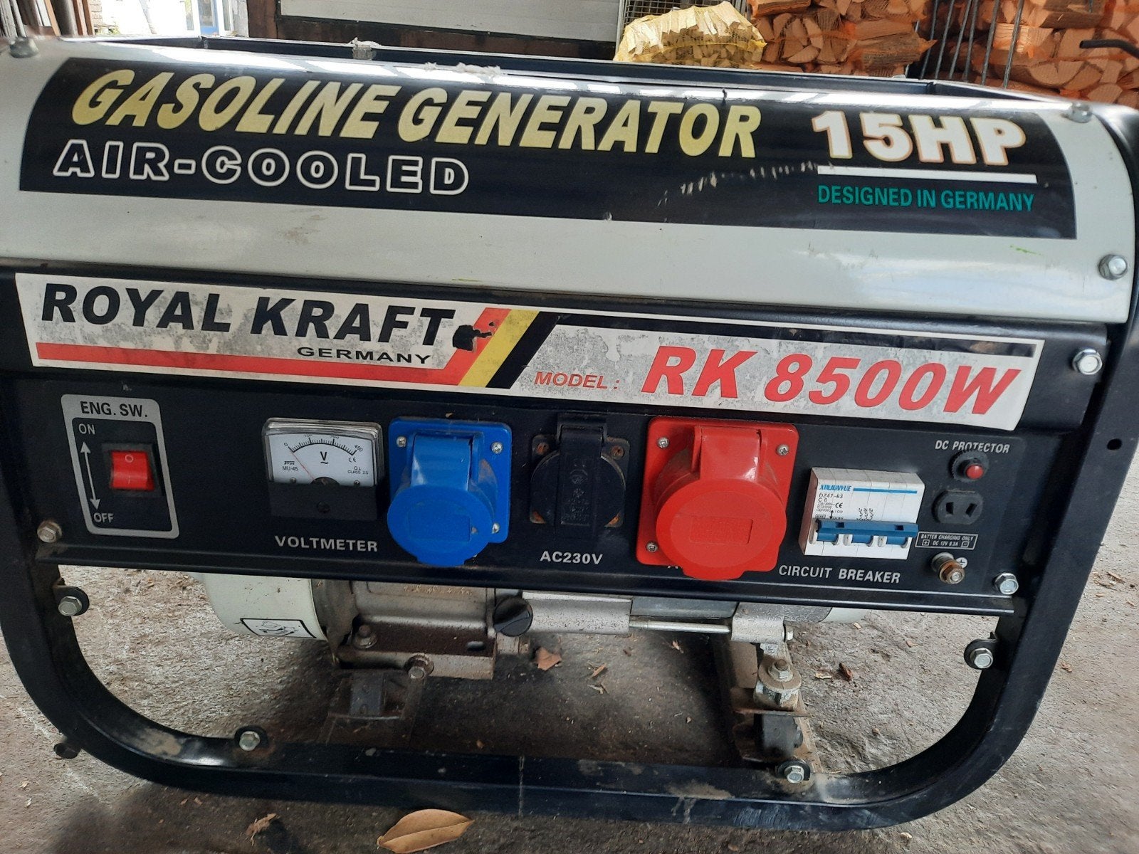 Royal Kraft RK 8500W Benzine Generator 15HP, Ophalen, Gebruikt, 10 tot 30 kVA, Benzine