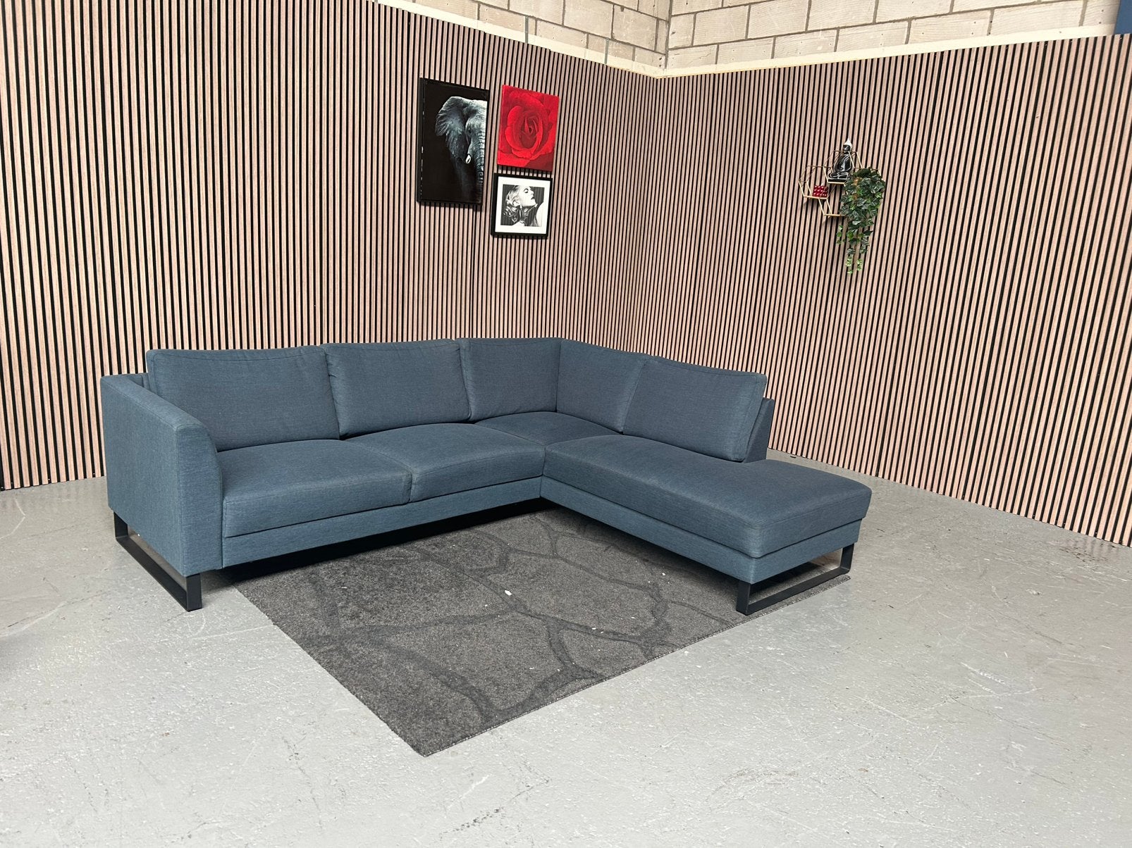 GRATIS LEVERING Profijt Hoekbank Blauw 256X215 GEREINIGD, Huis en Inrichting, Banken | Bankstellen, 250 tot 300 cm, Hoekbank, Ophalen of Verzenden
