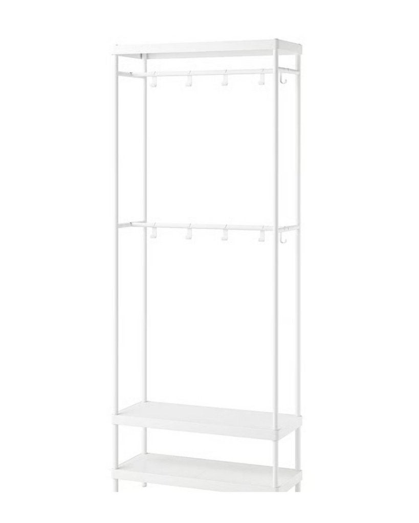 IKEA MACKAPÄR kapstok met schoenenrek wit 78x32x200, Ophalen, Gebruikt, 200 cm of meer, Metaal