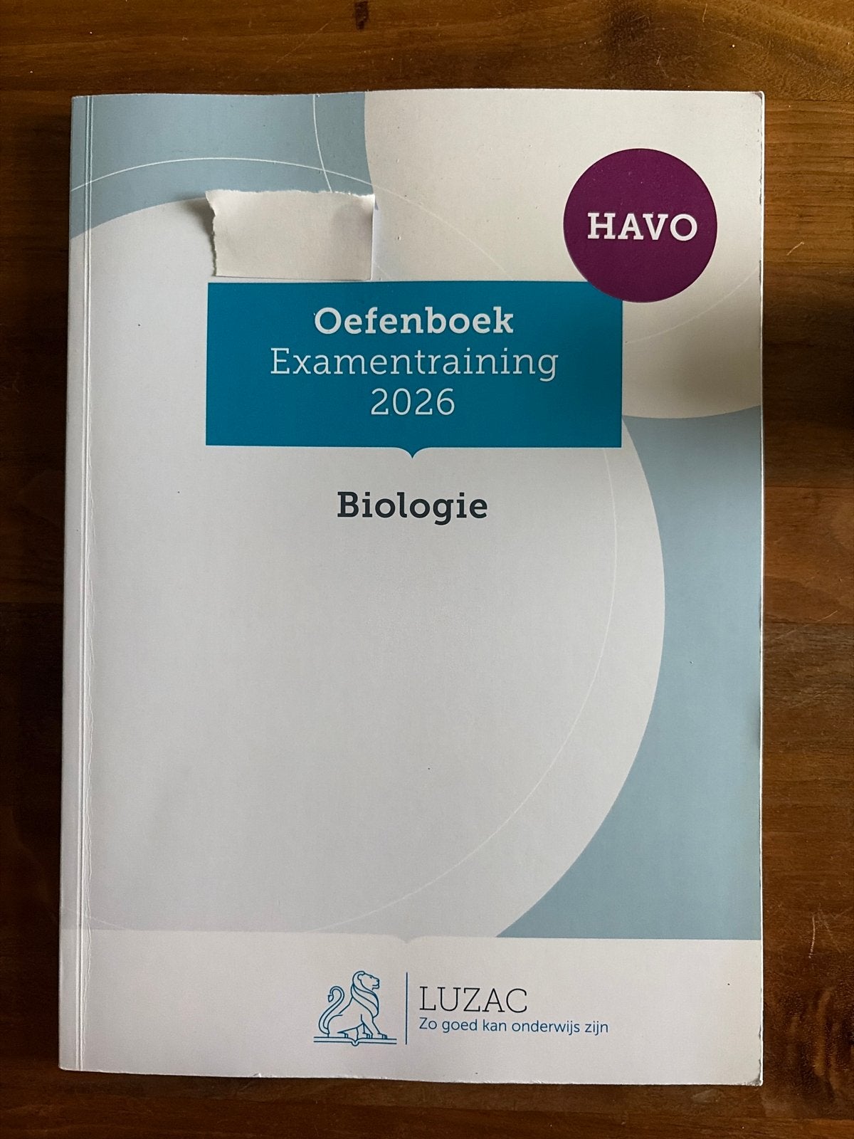 Luzac Oefenboek Examentraining Biologie HAVO 2026, Ophalen of Verzenden, Zo goed als nieuw, HAVO, Biologie
