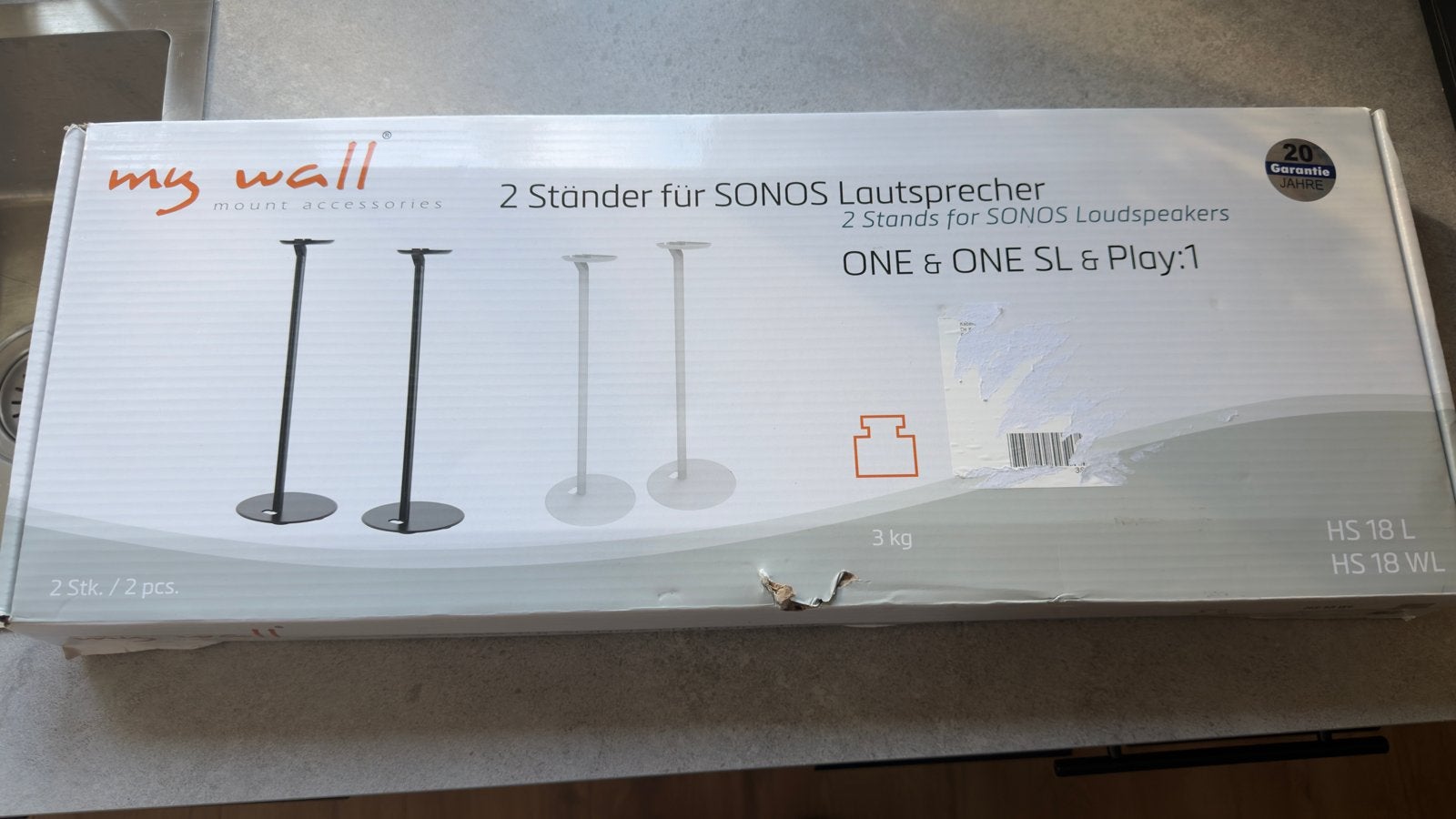 My Wall Speakerstandaarden voor Sonos ONE, ONE SL & Play:1, Audio, Tv en Foto, Luidsprekers, Inclusief standaarden, Overige typen
