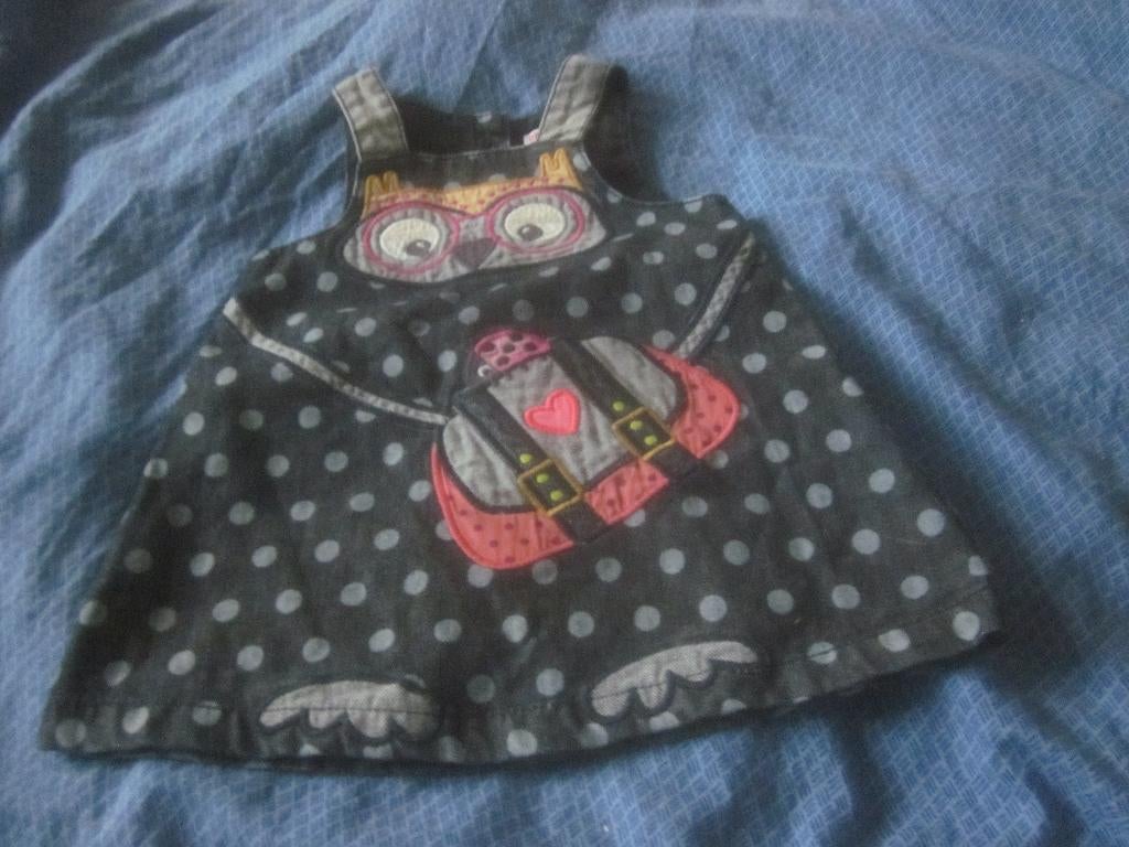 Mouwloos spijkerjurkje uil/lieveheersbeestje/tas DPAM 62, Meisje, Jurkje of Rokje, Ophalen of Verzenden, Zo goed als nieuw