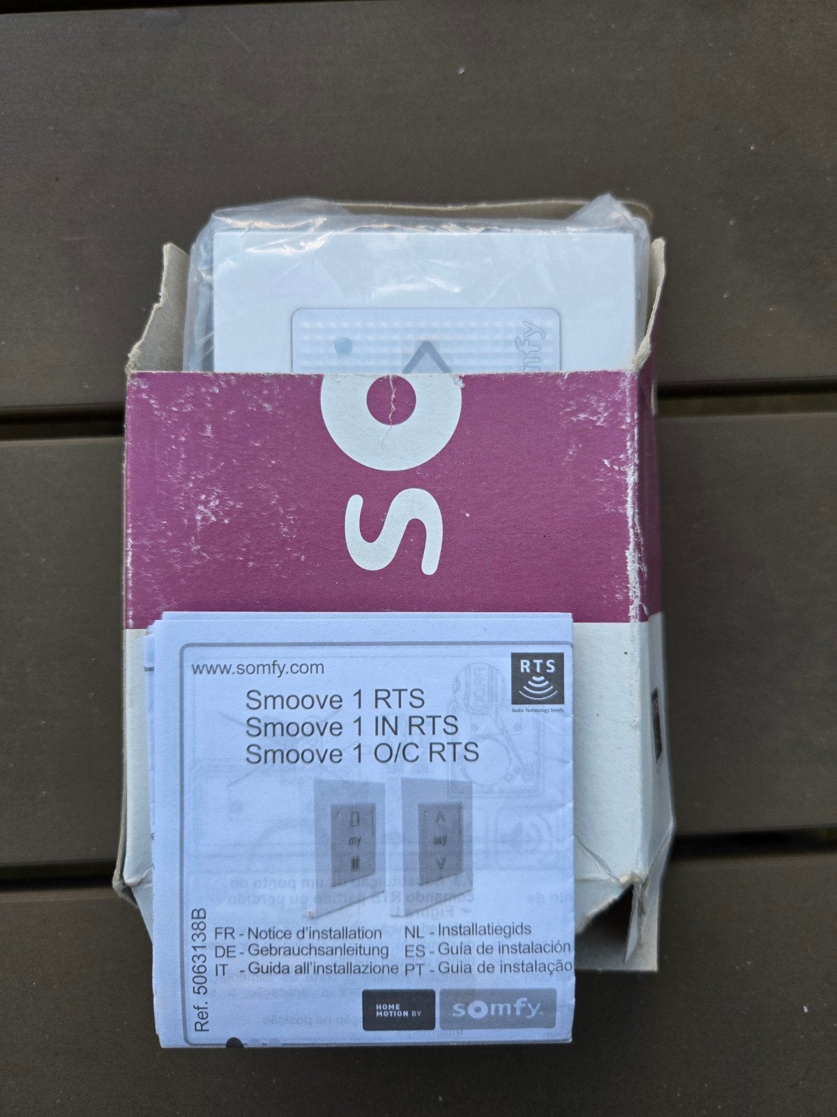 Somfy Smoove 1 RTS schakelaar voor rolluiken/zonwering, Ophalen of Verzenden, Nieuw, Overige merken, Schakelaar