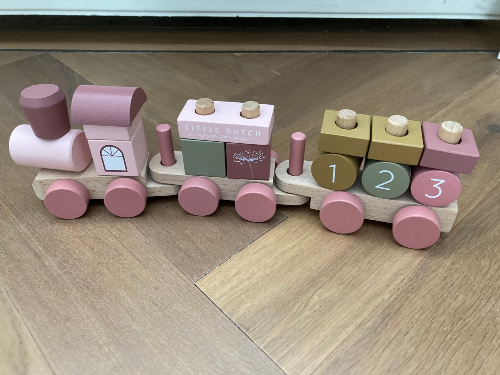 Little Dutch roze blokkentrein, Ophalen, Zo goed als nieuw