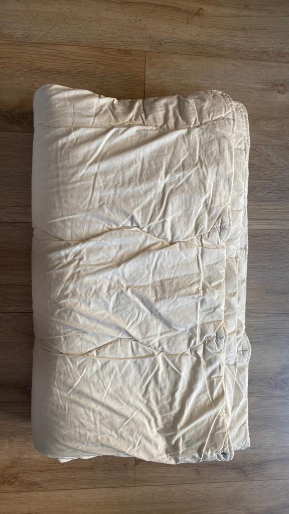 Wollen dekbed Woolmark 180x200, Ophalen, Gebruikt, Wit, Tweepersoons