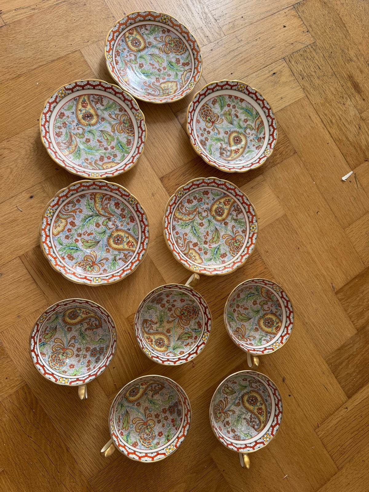 Antiek Paragon Fine Bone China porselein 5 kop & schotels, Antiek en Kunst, Ophalen