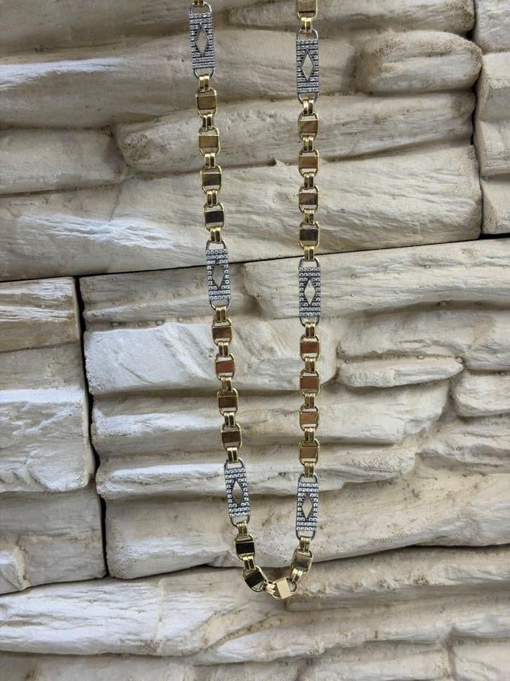 Gouden Platte Koningsketting 14kt