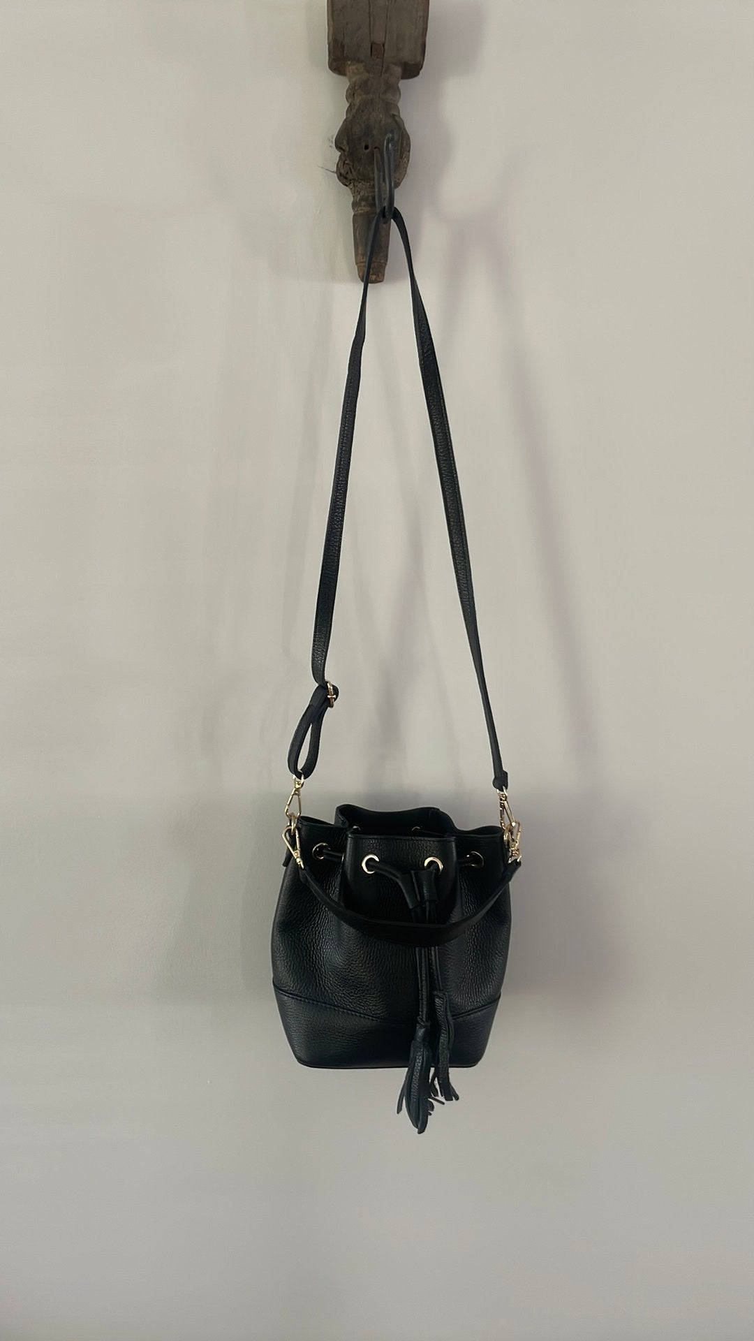 Nieuwe leren bucket bag van Lia Biassoni, Ophalen of Verzenden, Nieuw, Zwart, Schoudertasje