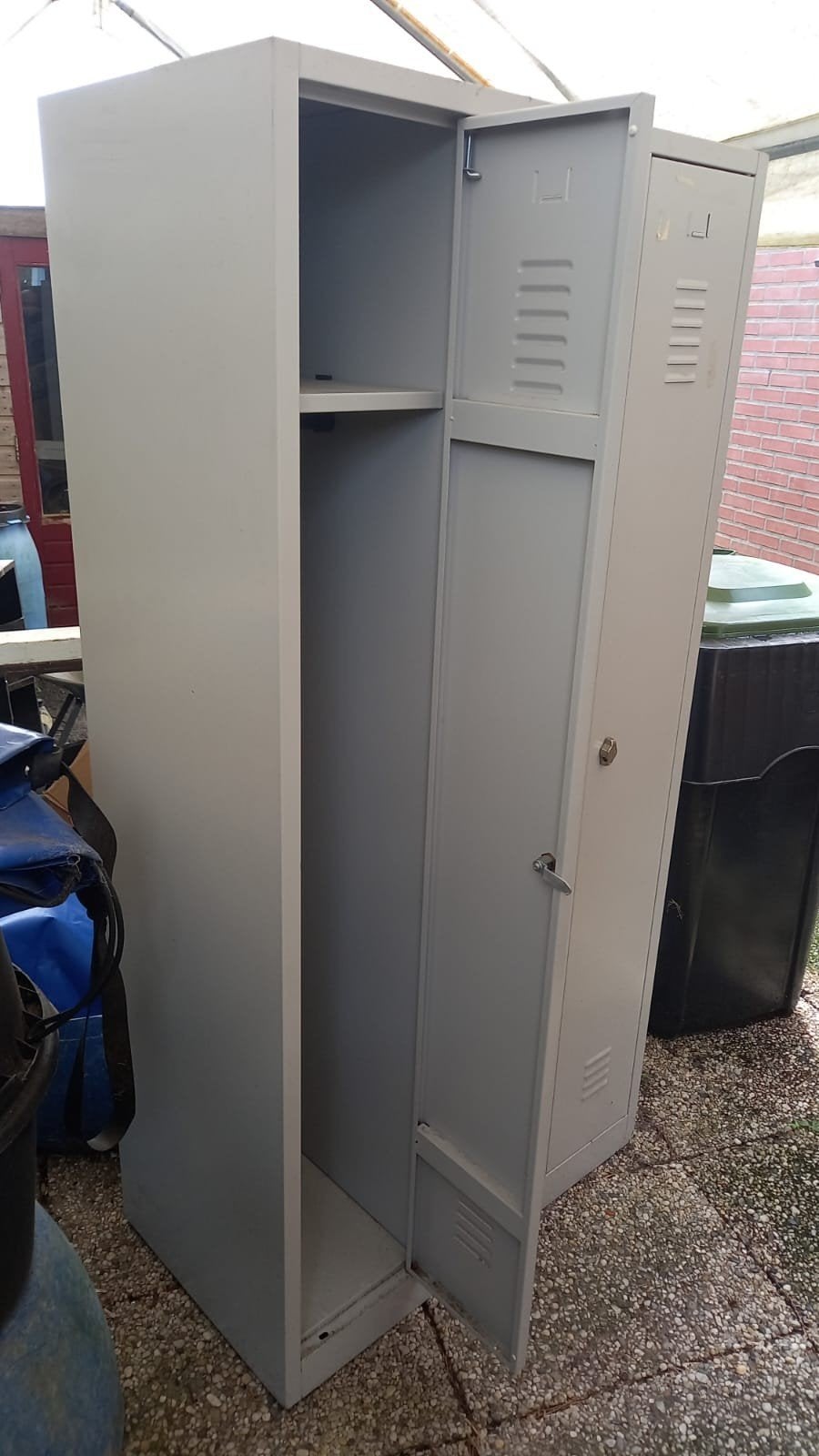 Metalen locker / kledingkast - Grijs, Ophalen, Gebruikt, Industrieel