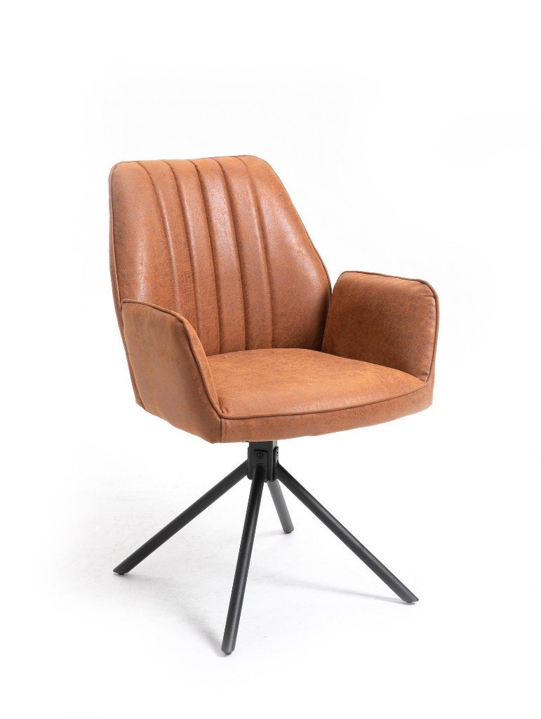 EETKAMERSTOEL STING LEER VAN €179 NU €119, Huis en Inrichting, Bruin, Nieuw, Ophalen of Verzenden, Vijf, Zes of meer stoelen