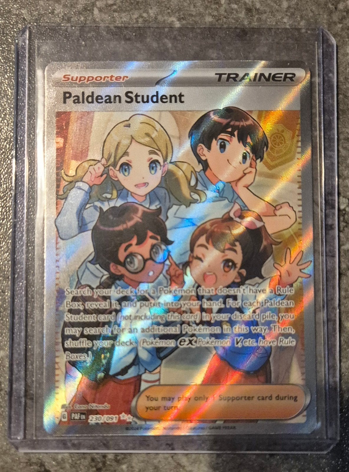 Pokémon TCG Paldean Student Supporter Trainer Kaart, Ophalen of Verzenden, Nieuw, Losse kaart, Foil