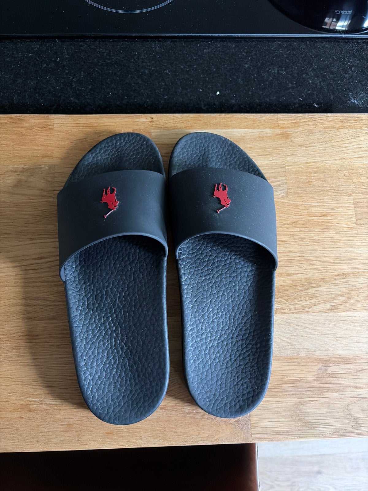 Zwarte ralph lauren slippers, Ophalen, Gedragen, Zwart, Slippers