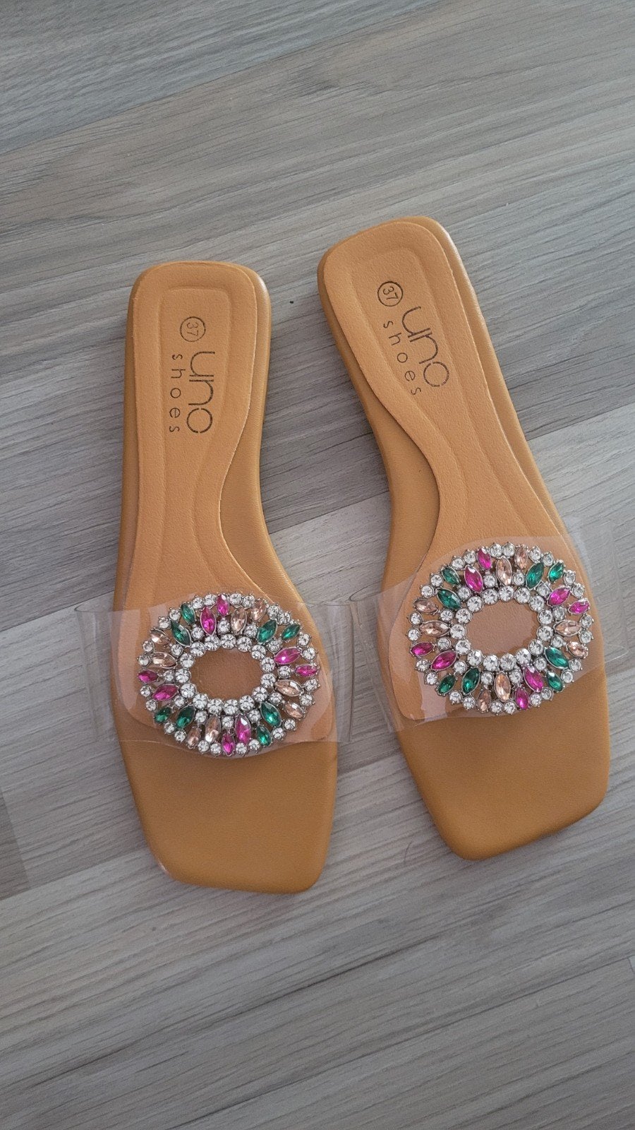 Slippers met strass steentjes - Maat 37, Slippers, Overige kleuren, Nieuw, Ophalen of Verzenden