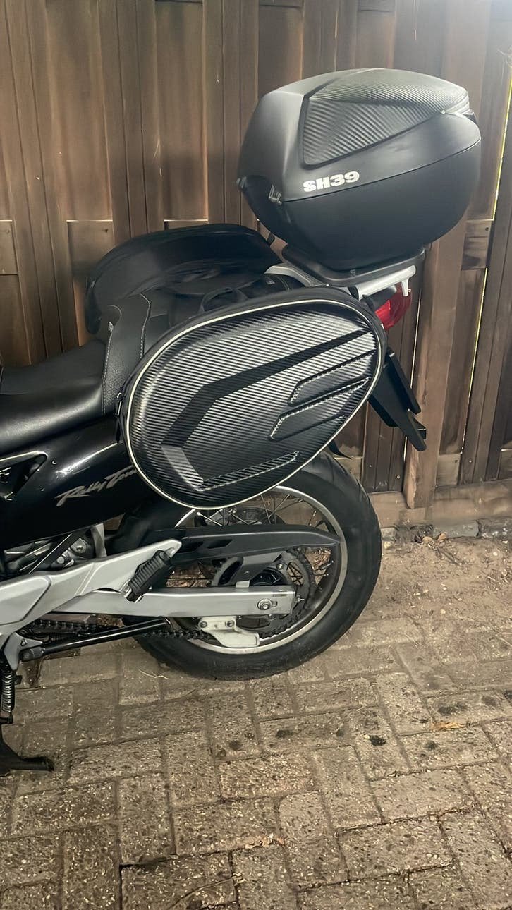 Motorfiets zadeltassen met regenhoezen , Carbon look, Motoren, Ophalen, Nieuw