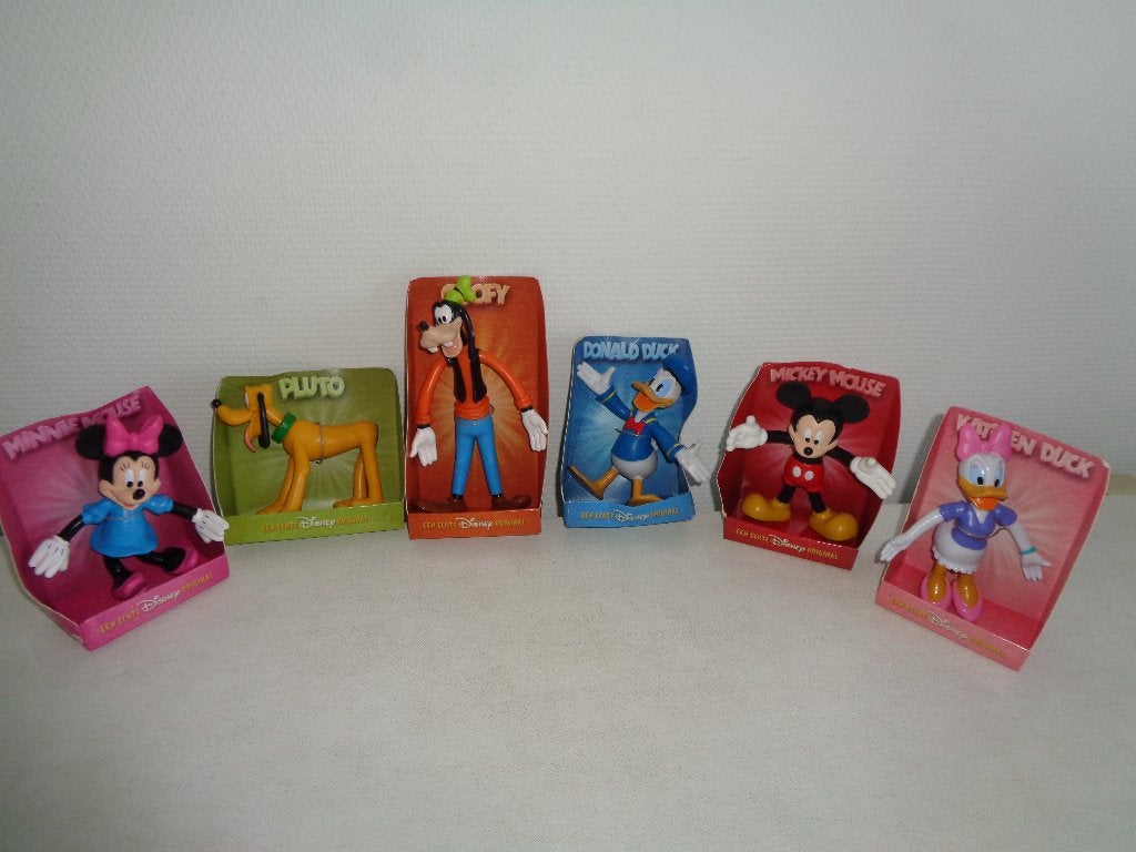 6 Disney figuren in originele verpakking., Ophalen of Verzenden, Donald Duck, Zo goed als nieuw, Beeldje of Figuurtje