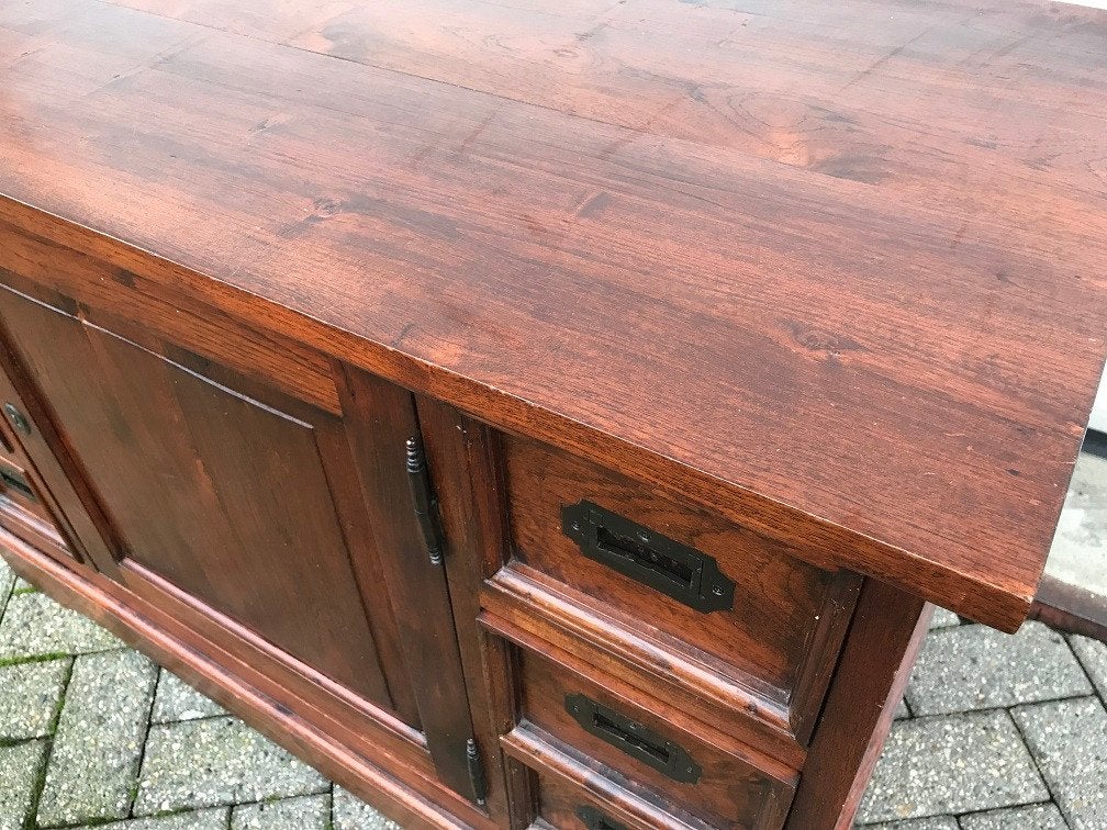 TEAK DRESSOIR TV-MEUBEL - lage kast met CD / DVD lades, Ophalen