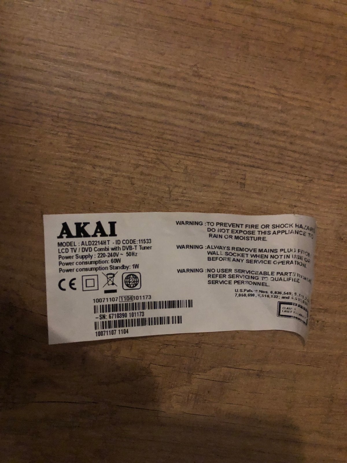 AKAI LCD TV met ingebouwde DVD-speler en DVB-T Tuner, Overige merken, 50 Hz, Nieuw, Ophalen of Verzenden