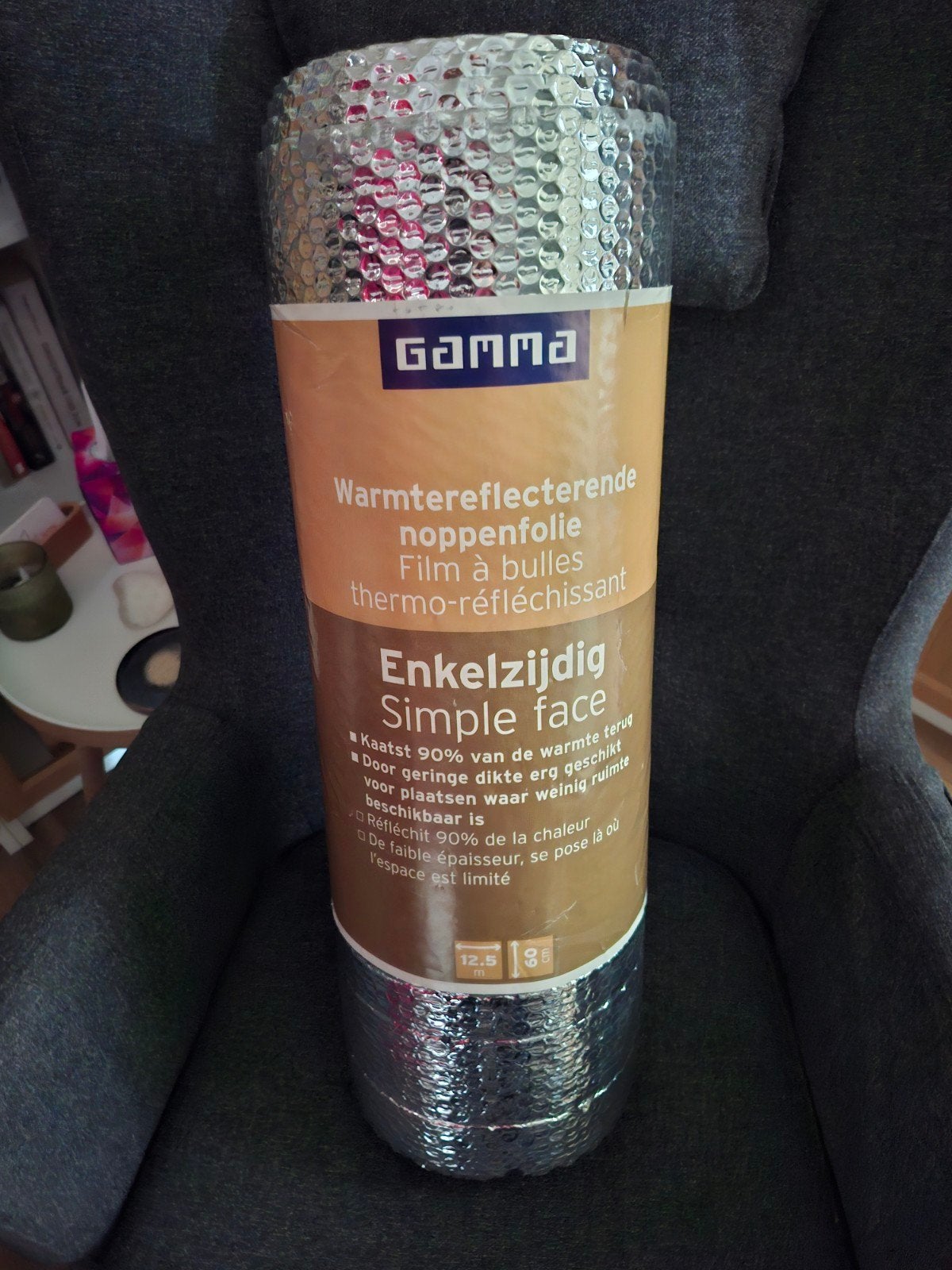 GAMMA Warmtereflecterende noppenfolie 12,5m x 60cm, Doe-het-zelf en Verbouw, Isolatie en Afdichting, Minder dan 4 cm, Nieuw, Overige materialen