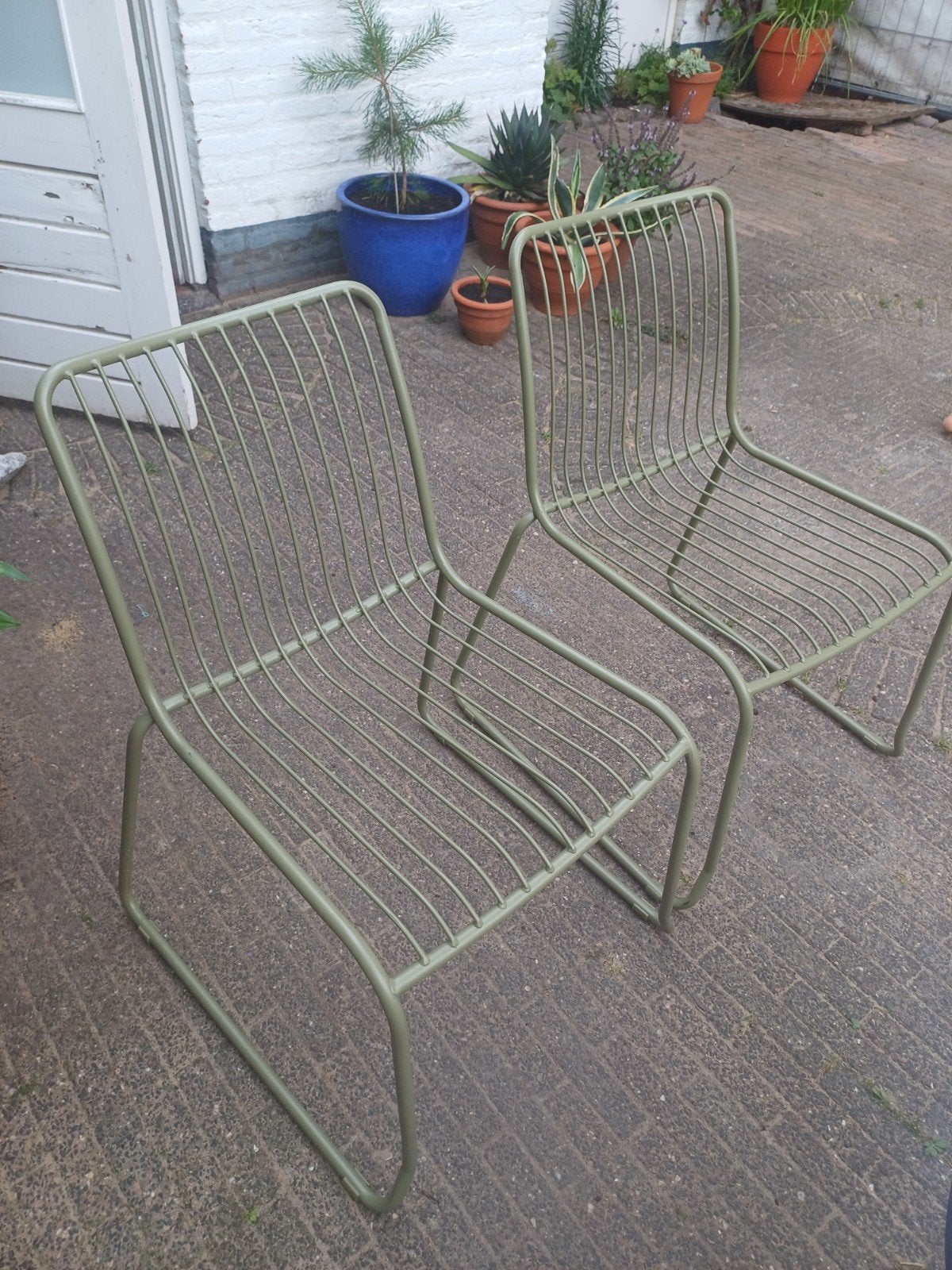 2 tuinstoelen zgan, Ophalen, Zo goed als nieuw, Metaal, Stapelbaar