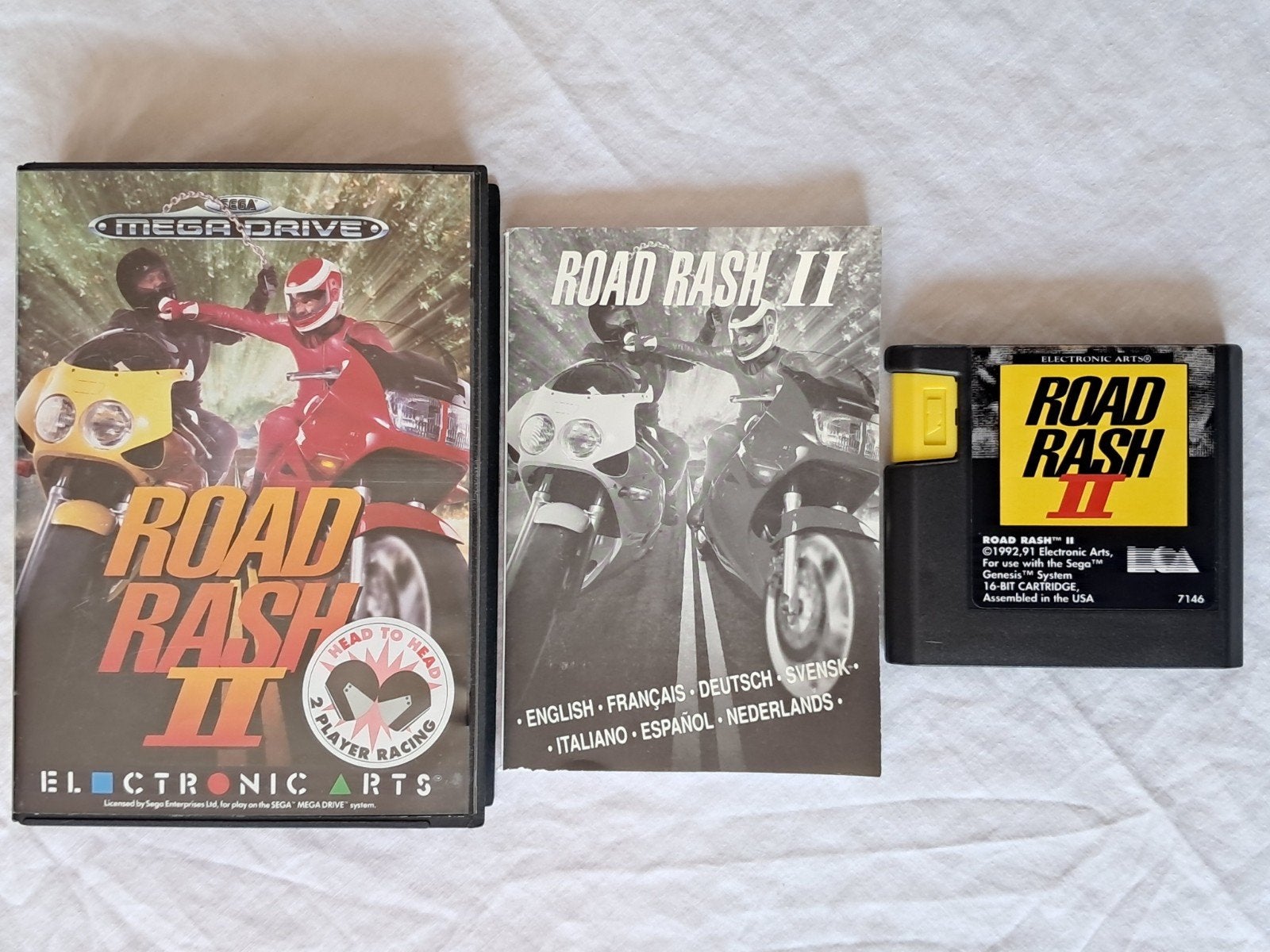 Road Rash II (2) - SEGA Mega Drive, Spelcomputers en Games, Gebruikt, Racen en Vliegen, 2 spelers, Eén computer