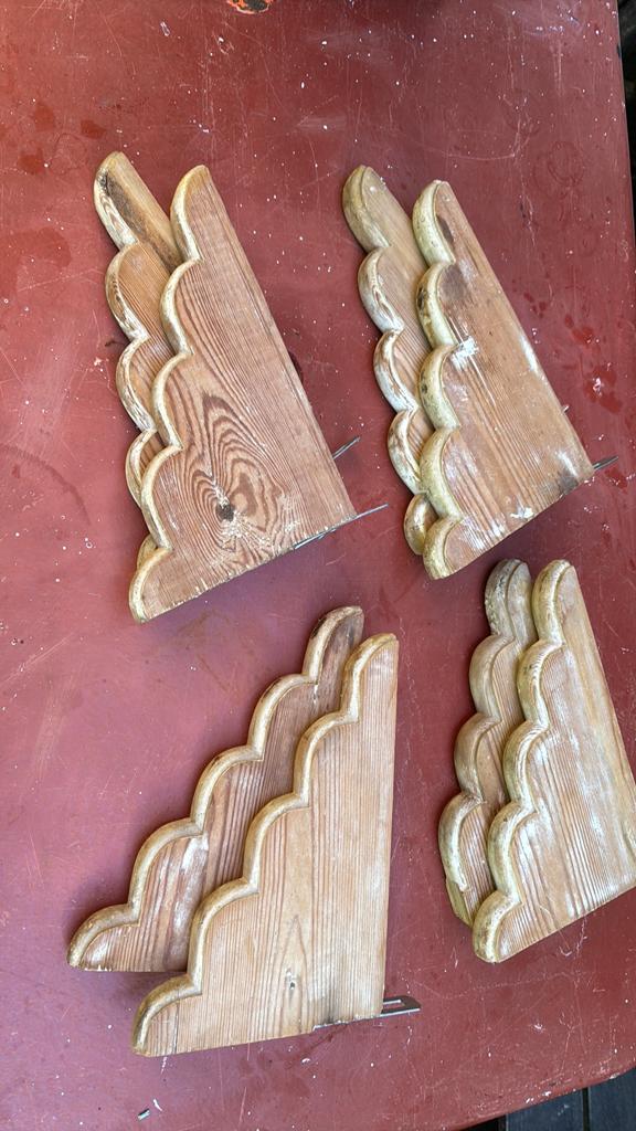 Houten plankdragers, Ophalen of Verzenden, Zo goed als nieuw, Bruin, Overige materialen