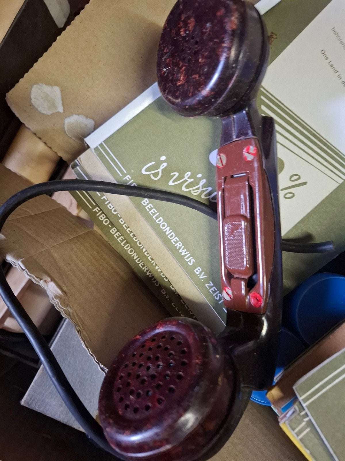 Vintage Bakelieten Telefoonhoorn - Veldtelefoon Onderdeel, Ophalen of Verzenden